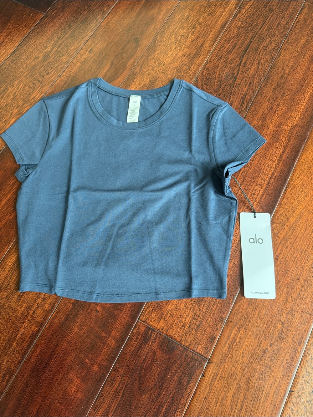 ALO Yoga Women's Crop Top in Slate Blue
